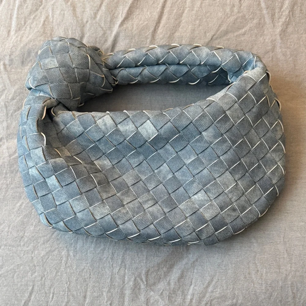 Woven Light Blue Shoulder Bag - Unbranded - bottega jodie lookalike